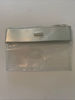 Lilly Pulitzer Clear Pencil Case with Gold Trim